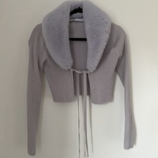 Zara Lilac Faux Fur Cardigan