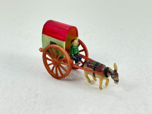 Vintage miniature man donkey - vintage,