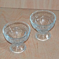 2 Glass Dessert Dishes Stemmed