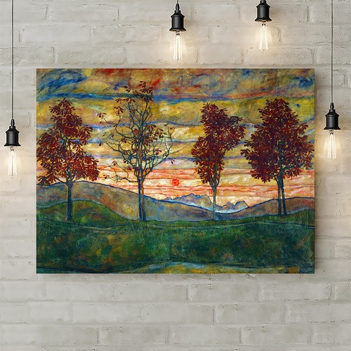 Four trees abstract wall - abstract, art