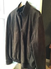 mens chocolate brown suede bomber jacket size xl blue harbour unworn item 
