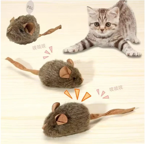 Squeaky mouse cat toy - 2x,