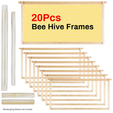 20pcs Unassembled National Wooden Brood Bee Hive Frames for Beekeeping 19.2in UK