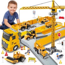 Construction Vehicle Toy for 3 4 5 6 7 Years Old Boys, Trucks Toy W/Sound Effect