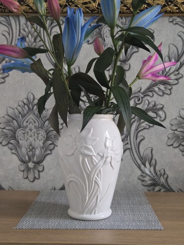 Vintage white ceramic - vintage, vase