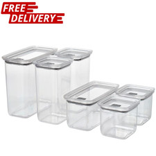 IKEA KORALLVIPPA 6x Food Storage Jars with Lids Transparent Kitchen Organizer