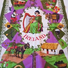 Guinness Irish linen tea towel cloth souvenir Ireland lyre mushroom unused