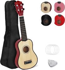 21 Inch Soprano Ukulele, Starter Kit, Kids Bundle with Bag, Pick, Extra Strings