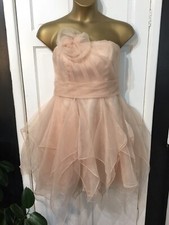 NO 1 JENNY PACKHAM Peach Prom Dress Size 14 Short Strapless wedding party prom