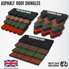 Bitumen Roof Shingles  - 3 sqm Asphalt Felt Roofing Shingle Packs