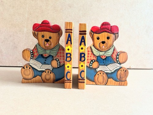 Vintage wooden teddy - wooden, bear