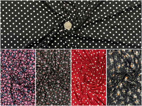 Printed viscose elastane - viscose,