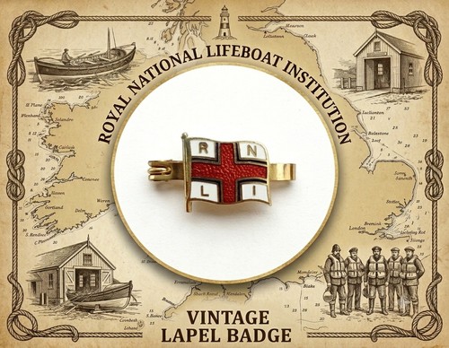 Vintage rnli enamel flag - enamel, badge
