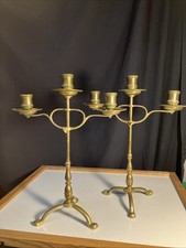 candelabras. antique,Brass, Made In England, Circa Late 19th Century.