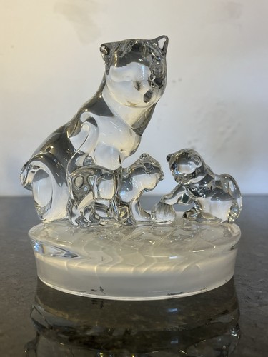 Lead crystal cat kittens - crystal,