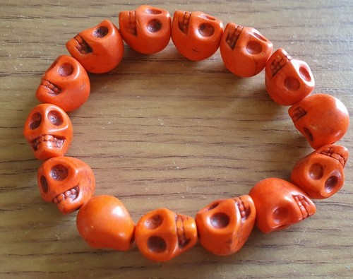 Orange gothic carved - orange, howlite