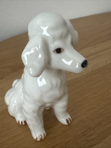 Porcelain white poodle 5cm - porcelain, 9.5cm