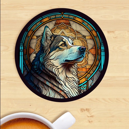 Pet dog coaster - pet, glass