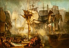 J M W TURNER CANVAS PICTURE PRINT WALL ART - The Battle of Trafalgar