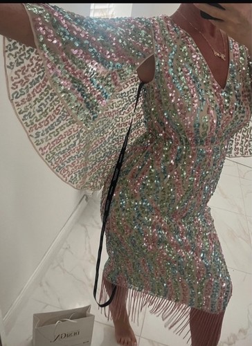 River island cape dress beaded - river,