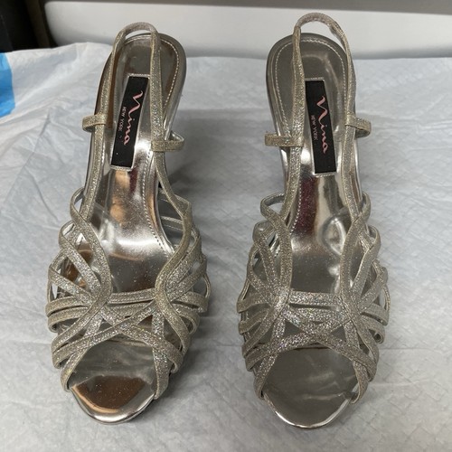 Nina silver evening wear shoes - nina,