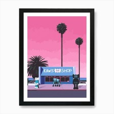 Kaws Shop Art Print Framed