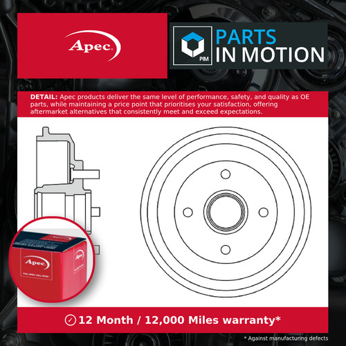 Brake drum fits ford fiesta - drum,