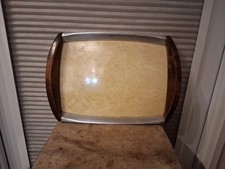 Vintage Wooden Tray, With Handles 1950s, 1960s