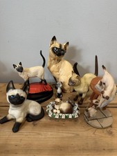 Selection of Siamese Cat Figurines Various Sizes See Photos (7)