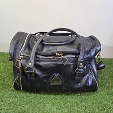 Vintage HEAD Black Holdall Shoulder Bag Retro Sports or Gym Faux Leather