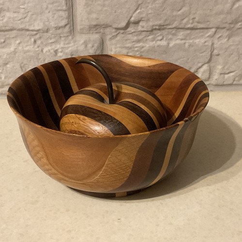 Turned solid wood apple - solid,