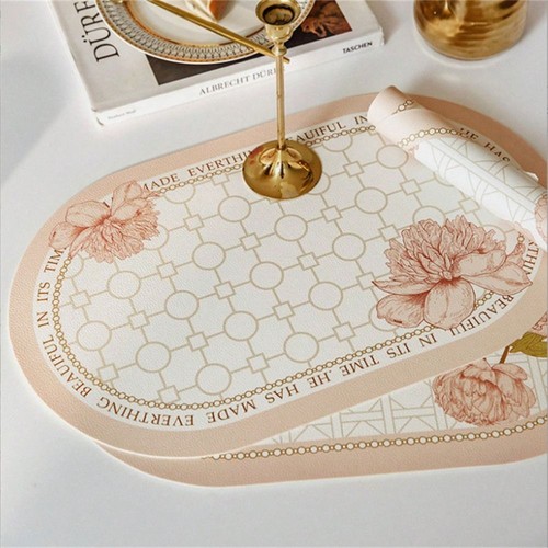 Leather floral placemats - floral,