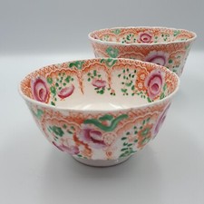Antique floral bowls footed