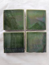 GROUP OF 4 ANTIQUE 2 INCH PILKINGTON GREEN TILES, 2 AVAILABLE