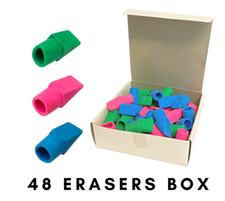 48 x Pencil Top Erasers