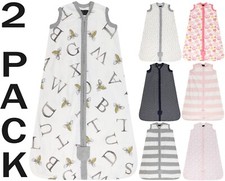 Baby 2 Pack Sleeping Bags 0.5 Tog Wearable Blanket Organic Cotton 0m-18m New