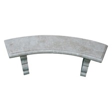 Crema Marfil Lime Stone Garden Curved Bench.