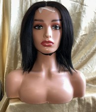 Lace Front Human Hair Short Black Wig
