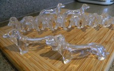 SET OF 1 dozen LUCITE DASCHUND KNIFE RESTS