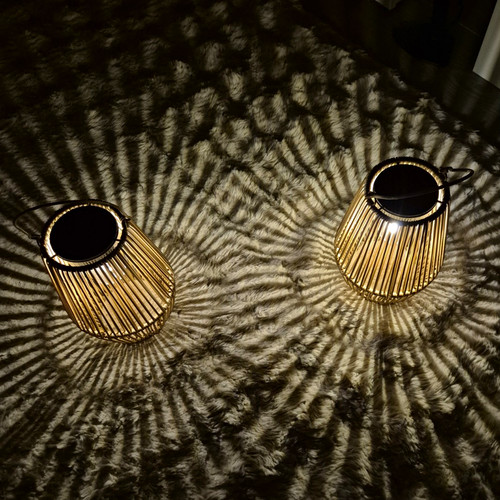 Solar led rattan hanging - rattan,