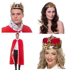 Adult Royal Kings Queens Crown Princess Tiara Fancy Dress Accessory