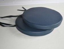 2 Dark Blue Faux Leather Round