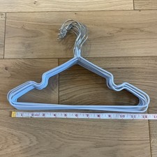 10x Light blue kids metal wire clothes hangers grippy 12 inches