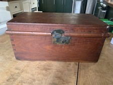 Antique Wooden Merchants' Cash/Safe Chest Box Original Old Hand Crafted