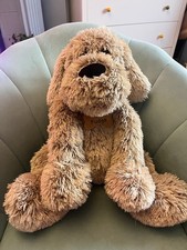 Morrisons Large Floppy Fudge Puppy Dog Plush Soft Cuddly Toy 19” Name Tag