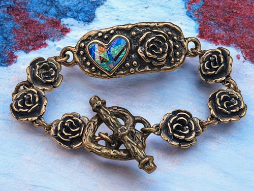 Hearts and roses blue opal - roses,