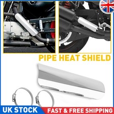 9'' Motorcycle Chrome Exhaust Muffler Pipe Heat Shield Cover Universal Guard UK