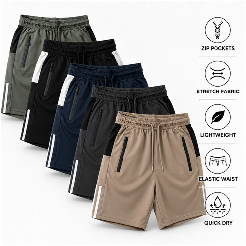 Mens casual stretch shorts zip - casual,