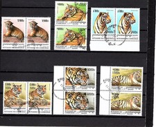 1998 Cambodia Chinese New Year of Tiger Pairs CTO  Wildlife Big Cats