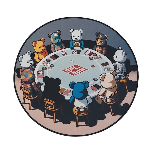 Bearbrick poker table rug - bearbrick,